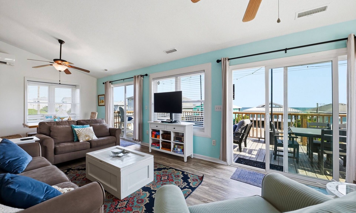 Topsail Beach House | Just updated - Private Beach Access - Ocean View - Fire pit and Media Room