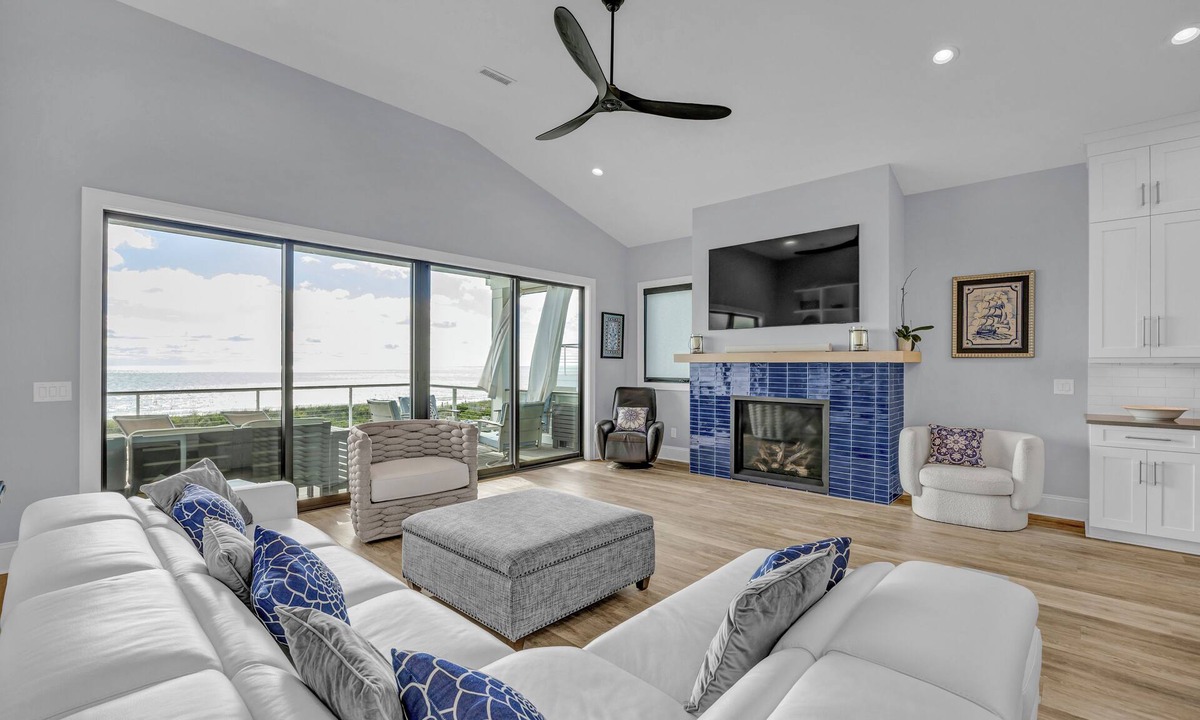 Wrightsville Beach House | Luxe Blue ~ Stunning Oceanfront Retreat Steps from Beach, Hot Tub, Rec Room