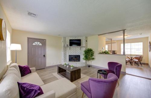 Beaumont House | Indoor fireplace with patio and Pool Table