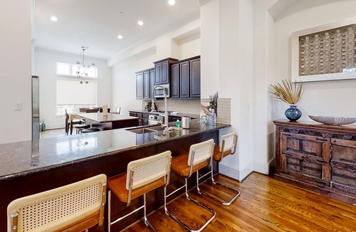MacGregor House | Inviting home with private pool, fireplace & modern charm - walk to attractions