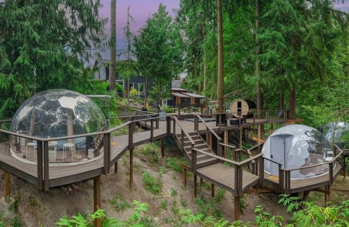 Silver Lake Cabin | Mirror Dome · Luxury Dome Near Seattle | Hot Tub & Sauna