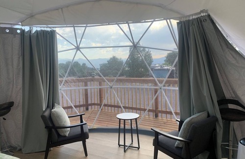 Canon City RV Rental | Modern Glamping Dome with Sunny Deck and Scenic Mountain Views - Free Coffee!