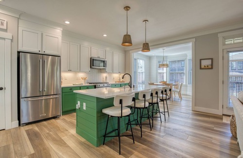 Seabrook House | NEW! 10 min. Walk to Town & Beach, PVT Hot Tub + Fenced Yard, Bikes, Fire-pit