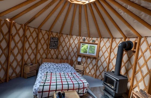 Blaeberry House | Off-Grid Red Yurt in the wood