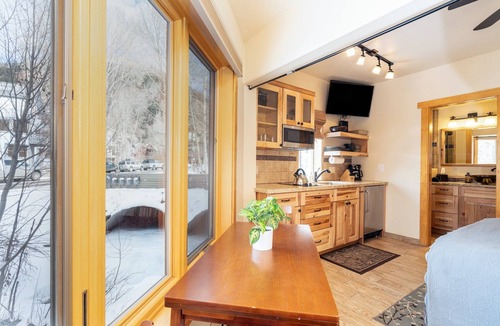 Telluride Condo | Summer Sun & Fun on the River Trail | private deck + hot tub + heated pool