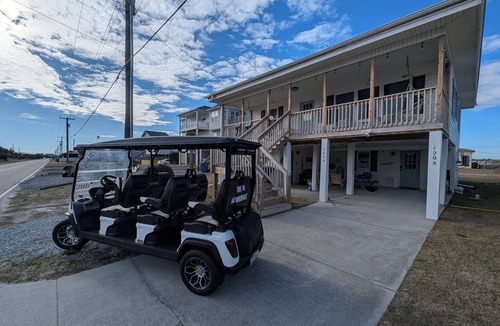 Topsail Beach House | Water view house Topsail beach with Golf cart- Top unit