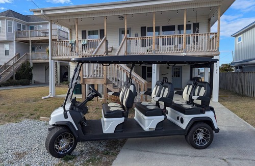Topsail Beach House | Water view house Topsail beach with Golf cart- Top unit