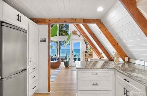 Blaine House | Waterfront Birch Bay A-Frame w/Hot Tub, 180 Views, Stairs to Beach, World Cup!