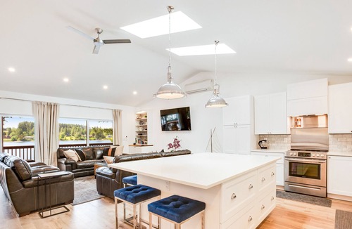 Agate House | Waterfront home with hot tub, dock, private beach access, & 2 kayaks