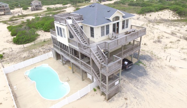 5BR, Ocean & Sound Views, Heatable Pool, Game Room, Pets, 4x4 Beach