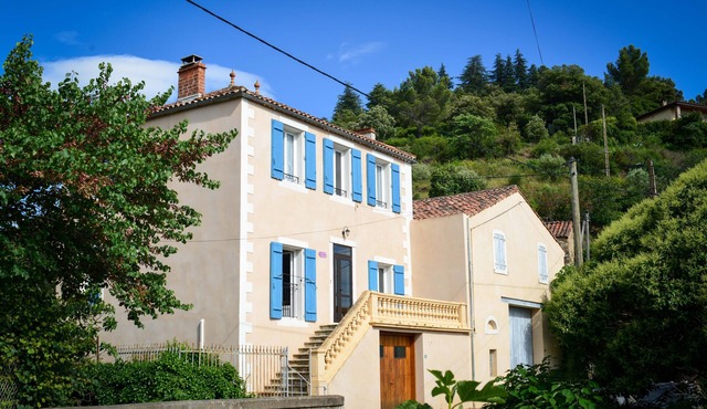 Authentic spacious house in charming village with heatable pool and garage in Roquebrun