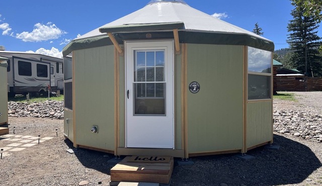 Bristlecone Yurt at Aspen Ridge Cabins in mountains near Rio Grande River