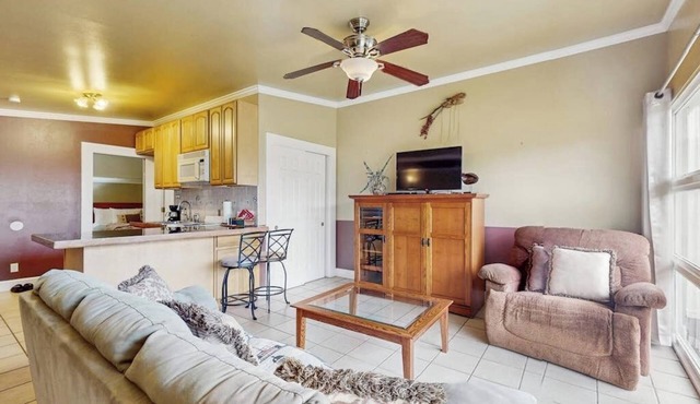 Coastal oceanfront condo with shared hot tub & beach trail access, dog friendly