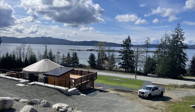 Ocean front luxury yurt on beautiful landscaped property