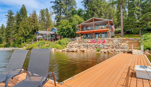 Private Dock, Deck & Yard: Luxe Sacheen Lake Home