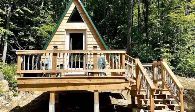 Rustic A-Frame with Off-Grid Forest Retreat near White Mountain National Forest, Stoneham, Maine in Stoneham